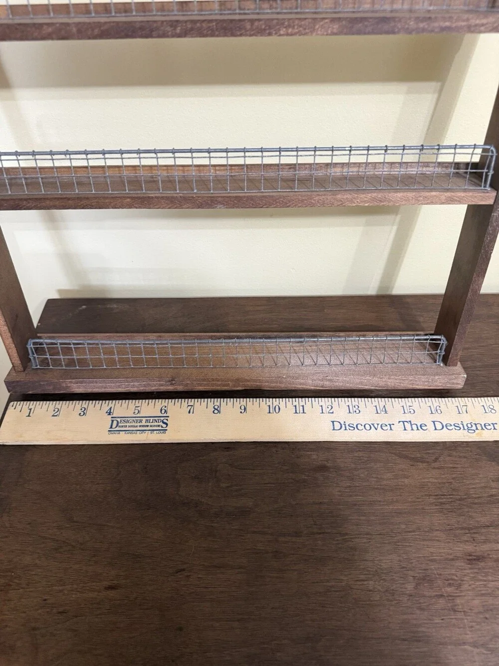 Handmade Wooden Spice Rack Rustic Farmhouse Four Shelves Trinket Shelf